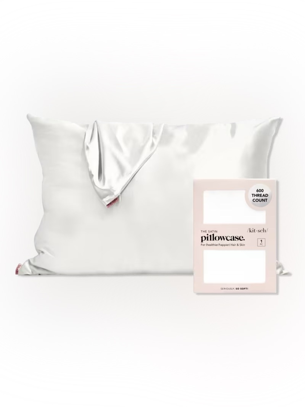 Kitsch Satin Pillowcase in Ivory Cream